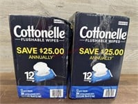 2-12 packs cottonelle flushable wipes