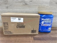8 pack 16 oz coffee creamer and Maxwell house 48