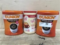 2 Dunkin 45oz coffee & 56oz coffeemate creamer-