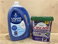 Cascade 81 dishwasher pods & 100oz dish soap