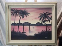 Oil Painting Caribbean Sunset by Emma