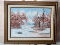 Oil Painting Winter Country Side by Emma Signed
