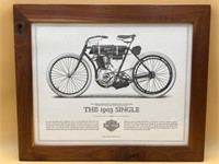 Framed 16x20” Harley 100th Ann 1903 Single Print