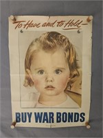Authentic 1944 Us Government War Bonds Poster