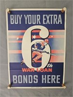 Authentic 1944 Us Government War Bonds Poster