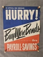 Authentic 1943 Us Government War Bonds Poster