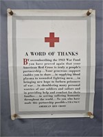 Authentic Red Cross Word Of Thanks Wwii Poster