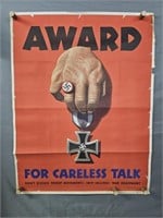 Authentic 1944 Us Government Award Poster