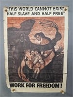 Authentic 1942 Us Gov't Work For Freedom Poster