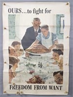 Authentic 1943 Us Gov't Freedom Poster