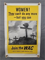 Authentic 1943 Wac Recruiting Poster
