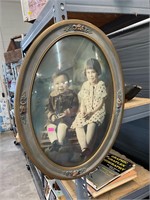 Antique Oval Bubble Glass Frame