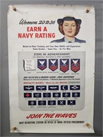 Authentic 1943 Wwii Waves Recruiting Poster