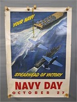 Authentic 1943 Wwii Navy Day Poster