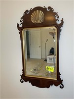 WOODEN TIFFANY STYLE MIRROR APPROX 23 IN X 41 IN