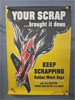 Authentic 1942 Wwii Keep Scrapping Poster