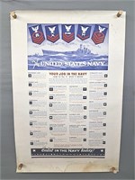 Authentic 1942 Wwii Navy Recruiting Poster