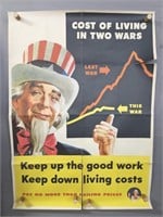 Authentic Wwii Cost Of Living Poster