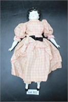 Vintage Porcelain Doll Pink Dress