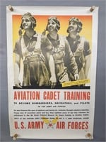 Authentic 1943 Us Army Air Forces Recruiting Poste