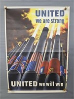 Authentic 1943 Wwii United Poster