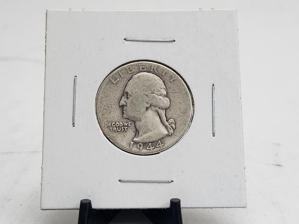 WW2 1944 US 25 Cents Washington Silver