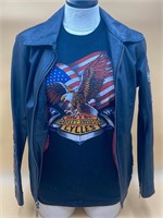 Women’s Harley Leather Jacket & Shirt Set