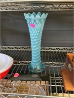 Blue Fenton Art Glass Vase