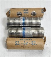 1964 5 Cents 4 Nickel Rolls