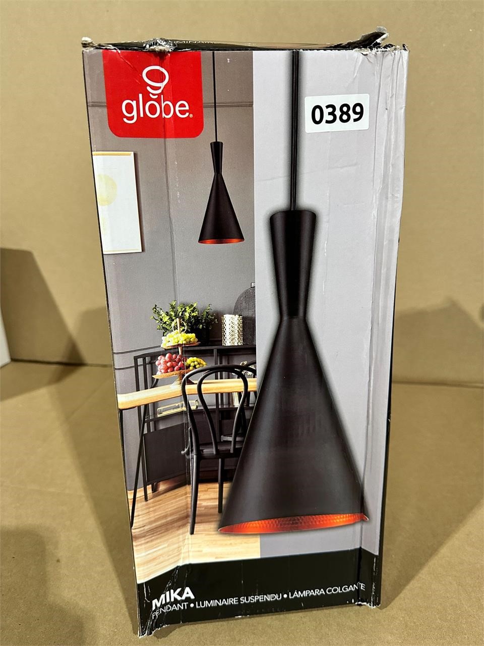 New globe hanging indoor light fixture
