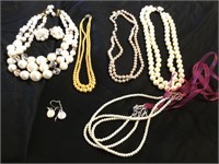 Assorted Cultured & Faux Pearl Necklaces Etc