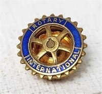 Rotary International Lapel Pin 10k Gold Screwback