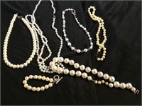 Assorted Faux Pearl Costume Jewelry Lot