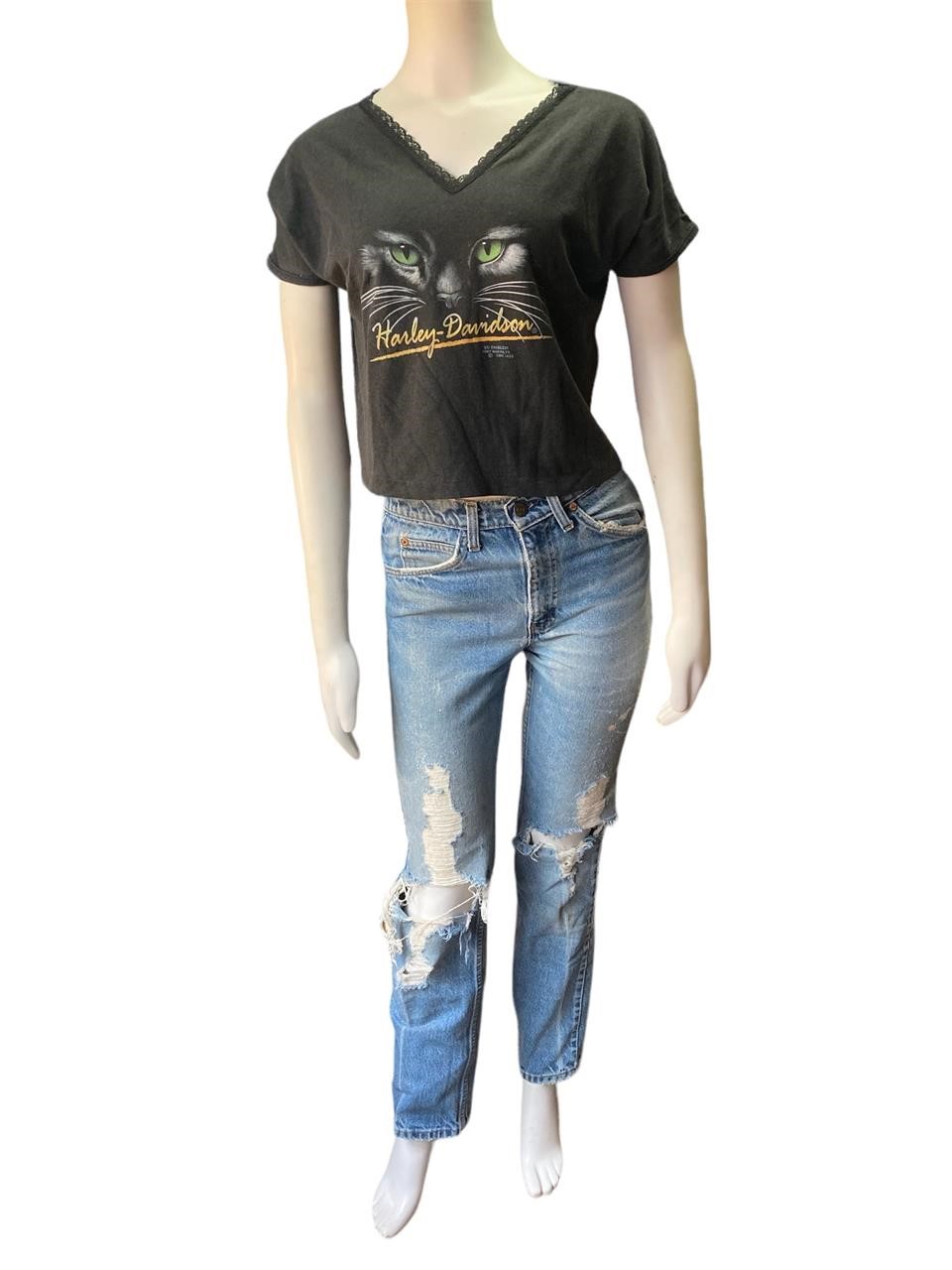 Women’s 3D Emblem Harley Cat Eyes Shirt & Jeans