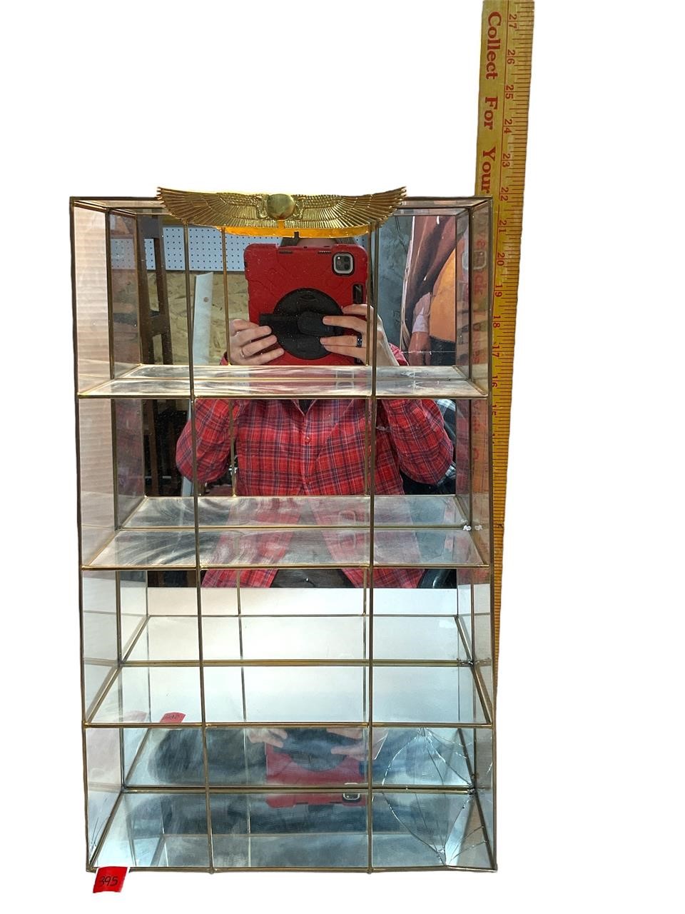 Brass and Glass Mirrored Display Case See Pictures