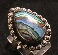 Rainbow Casilica Teardrop Stone Ring