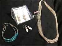 Assorted Costume Jewelry Lot Sterling Earrings Etc