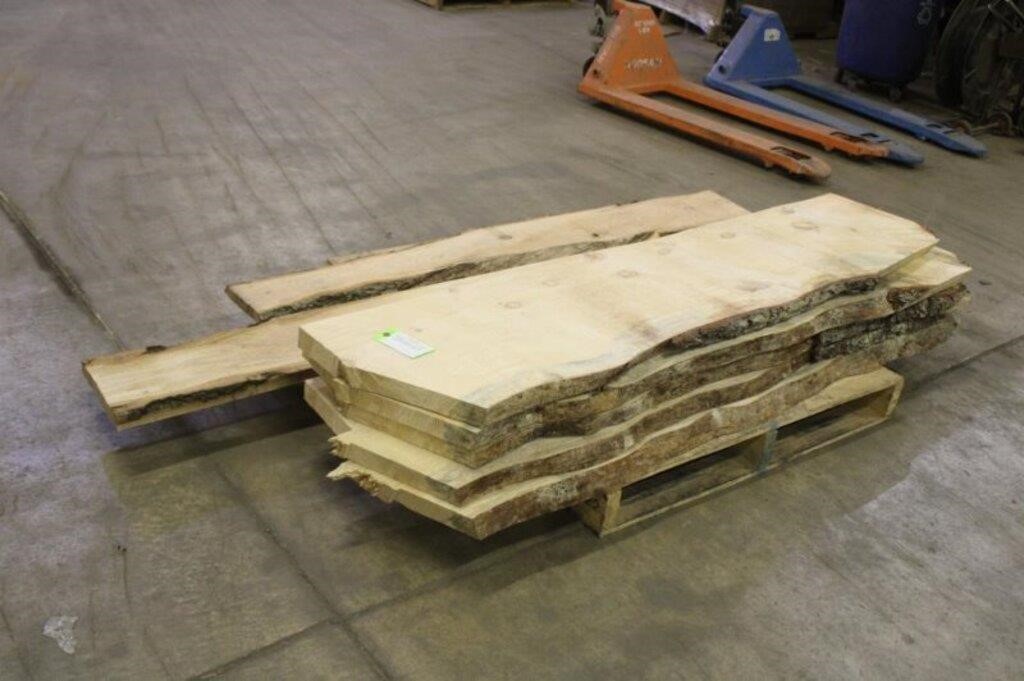 (5) Pine Rough Cut Lumber Approx 74" Long, (2) Oak