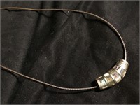Sterling & Abalone Ornate Bead Pendant