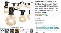 New outdoor hanging string lights Jonathan Y