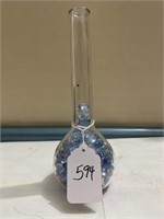 Clear Vase with Blue Stones