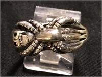 Wild Sterling Silver Skeleton Head Insect Ring 10