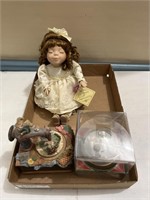 Porcelain Doll "Skyler", Music Box and More