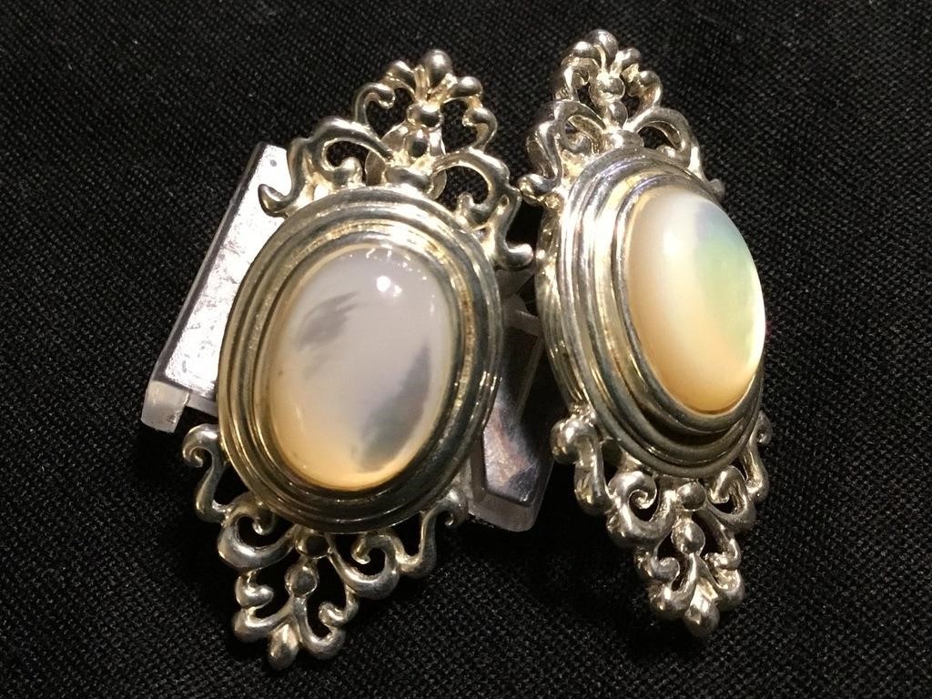 Pair of Sterling Silver & Mother Of Pearl Earrings