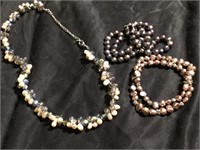 Lot Of 3 Cultured Pearl Necklaces