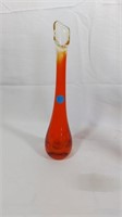 12.5in Mid-century pulled glass vase