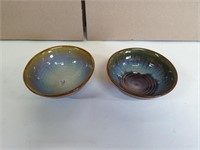 Two signed Campbell's pottery bowls