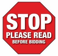 STOP Read lots 1-5 for Important Information
