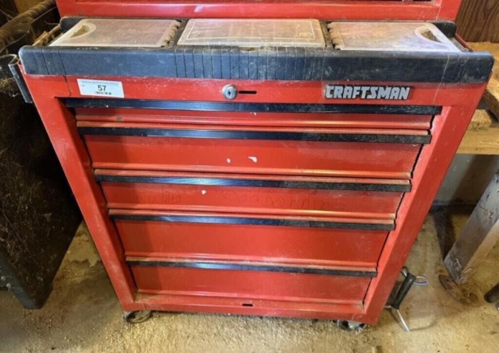 Craftmans Toolbox Chest, 5 drawers, on casters