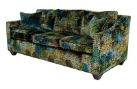 Modern Velvet Floral Upholstered Sleeper Sofa
